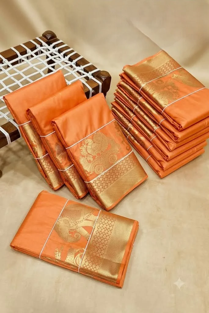 Pallaku Kumki Pure Silk Saree